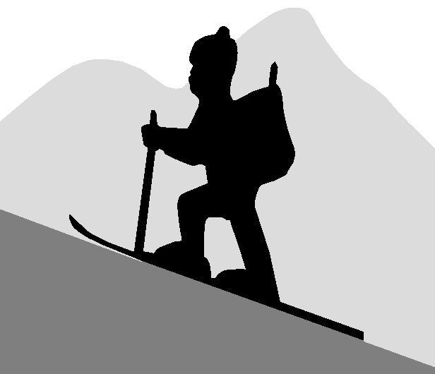 Skiador silueta muntanya